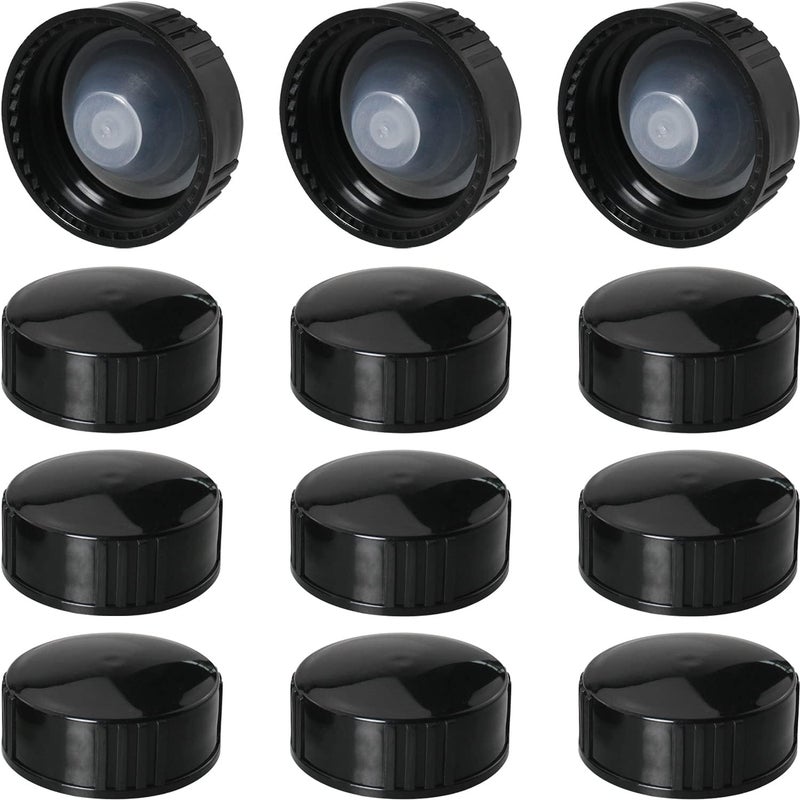 MEETOOT 12pcs Phenolic Resin Cover 28mm Black Poly Seal Screw Caps for Daily Chemicals, Food, Cosmetics Bottles - Image 1